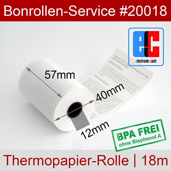 Detailansicht mit Rollenmaßen - EC-Rollen 57/18m/12 mit SEPA-Text | weiß | BPA-frei für PAX POSSUM5