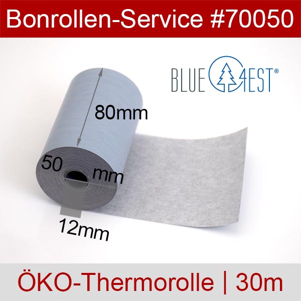 Detailansicht mit Rollenmaßen - Öko-Thermorollen 80/50/12 | blau | Blue4est® für Bixolon SPP-R310WK/BEG