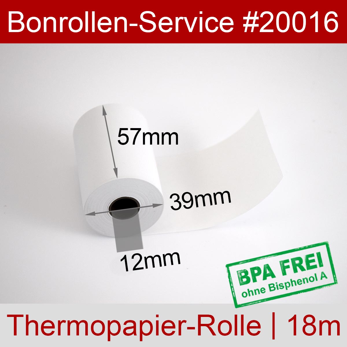 Thermorollen BPA-frei 57 / 18m / 12 weiß - Detailansicht