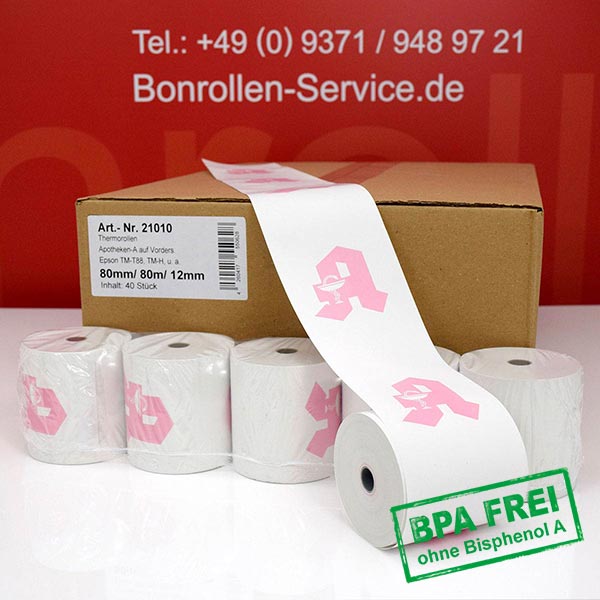 Produktfoto - Apothekenrollen 80/80m/12 | weiß | BPA-frei für Quorion Concerto