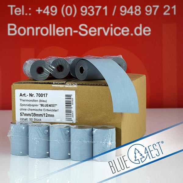 Produktfoto - Öko-Thermorollen 57/18m/12 | blau | Blue4est® für Rongta RPP200