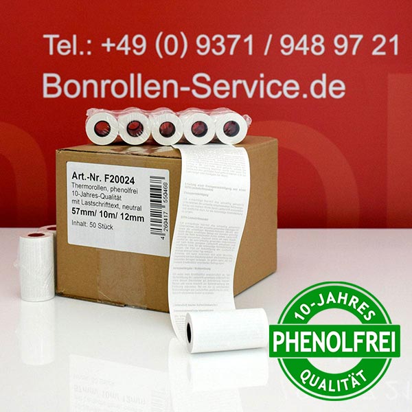 EC-Rollen 57/10m/12 mit SEPA-Text | weiß | phenolfrei - Produktfoto