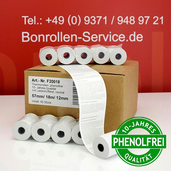 Produktfoto - EC-Rollen 57/18m/12 mit SEPA-Text | weiß | phenolfrei für Metapace M-20i