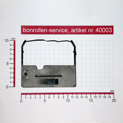 Detailansicht mit Rollenmaßen - Farbband-Kassetten ERC 03, Gruppe 637 - violett für Sharp ER-2980