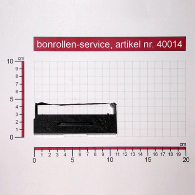 Detailansicht mit Rollenmaßen - Farbband-Kassetten ERC 27, Gruppe 653 - schwarz für NCR 9995-5201