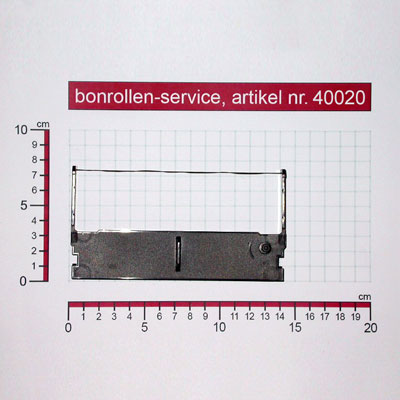 Detailansicht mit Rollenmaßen - Farbband-Kassetten ERC 32 - violett für Casio TK-1300