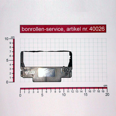 Detailansicht mit Rollenmaßen - Farbband-Kassetten ERC 30/34/38, Gruppe 655 - violett für Epson TM-U220B (057)