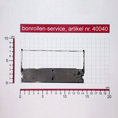 Detailansicht mit Rollenmaßen - Farbband-Kassetten ERC 32, reinigungsfest - schwarz für Casio TK-1300