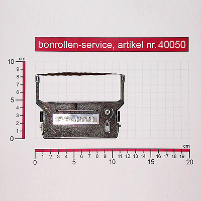 Detailansicht mit Rollenmaßen - Farbband-Kassetten Citizen DP-600 / IR-61 - violett für Olympia CM 1920