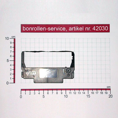 Detailansicht mit Rollenmaßen - Farbband-Kassetten ERC 30/34/38, Gr. 655, rein.-fest - schwarz für Epson TM-U220D (052B0)