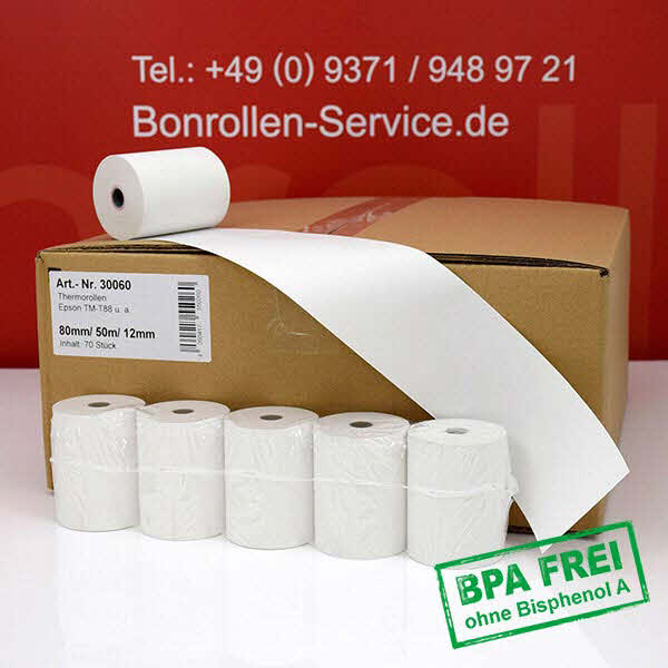  30060 - Thermorollen 80 / 50m / 12 - BPA-frei