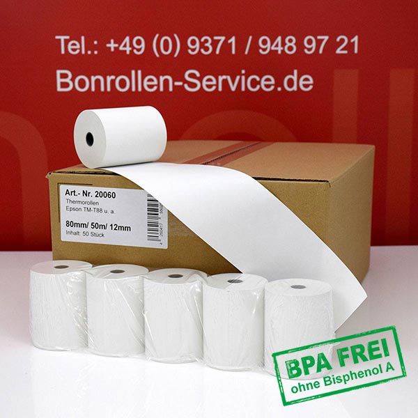 40Roll 57x30mm Thermorollen POS Kassenrollen Thermo Bonrollen Thermo Papier H5A6 