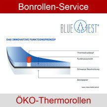 Unsere Öko-Thermorollen der Marke Blue4est