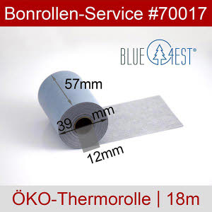 Kurze Öko-Thermorollen 57 18m 12 blanko - Blue4est blau, außenbeschichtet