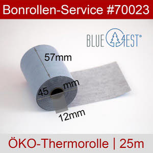 Öko-Thermobonrollen 57 25m 12 - Blue4est blau, außenbeschichtet
