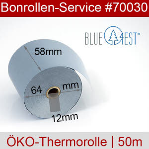 Öko-Thermobonrollen 58 50m 12 - Blue4est blau, außenbeschichtet