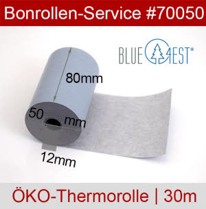 Öko-Thermobonrollen 80 50 12 - Blue4est blau, außenbeschichtet