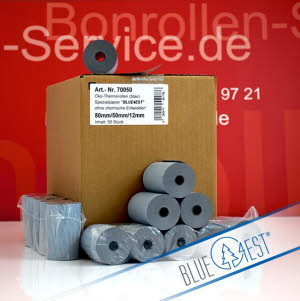 Öko-Thermorollen Blue4est 80 50 12 - blau, außenbeschichtet