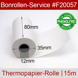 Thermobonrollen 80 15m 12 - phenolfrei, weiß, außenbeschichtet