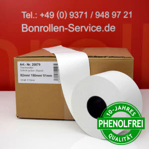 Extra-starke Thermorollen 82 150 51 - phenolfrei, weiß, außenbeschichtet