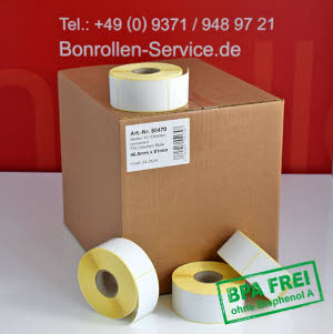 Thermo-Etikettenrollen Mettler Toledo 46,8 x 81 - BPA-frei, permanent klebend