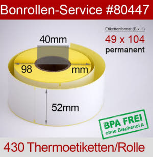 Waagenetiketten Avery Berkel 49 x 104 - bpa-frei, permanent klebend