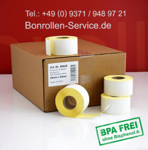 Thermo-Etikettenrollen Avery Berkel 49 x 82 - BPA-frei, permanent klebend