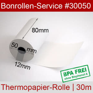 Thermobonrollen 80 50 12 - weiß, BPA-frei, außenbeschichtet