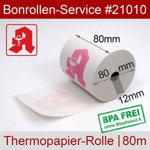 Apotheken-Thermobonrollen 80 80 12 - weiß, BPA-frei, außenbeschichtet