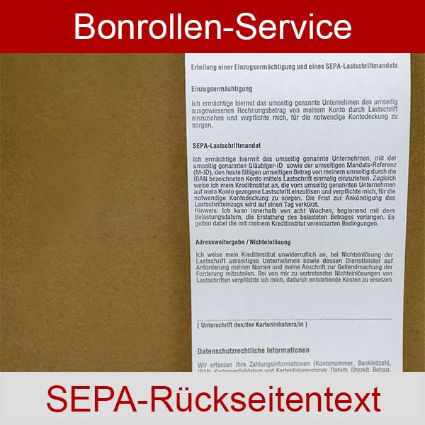 Lastschrifttext - SEPA-konform