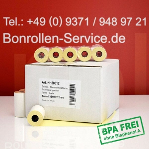 Thermoetiketten-Rollen 57 mm x 5,5 m - BPA-frei, endlos, permanent klebend