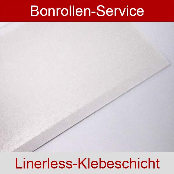 Linerfree Thermo-Etiketten / Etikettenrollen 58 mm x 100 m - endlos, stark klebend