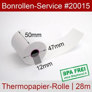 Thermobonrollen 50 28m 12 - weiß, BPA-frei, außenbeschichtet