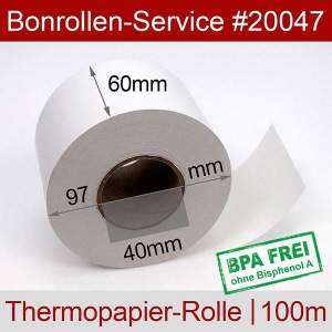 Thermobonrollen 60 100m 40 - weiß, BPA-frei, außenbeschichtet